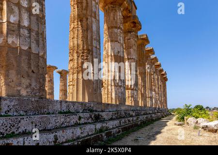 Castelvetrano, Sicile, Italie - 11 juillet 2020: Ruines à Selinunte, site archéologique et ancienne ville grecque en Sicile, Italie Banque D'Images