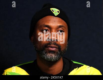 L'entraîneur-chef de la Jamaïque Romeo Monteith lors du lancement du tournoi de la coupe du monde de rugby 2021 au Museum of Science and Industry de Manchester, Royaume-Uni. Date de la photo: Lundi 10 octobre 2022. Banque D'Images