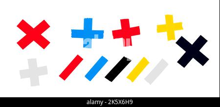 Bandes de ruban isolant sur fond blanc Banque D'Images