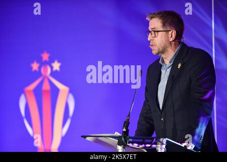 Manchester, Angleterre - 10th octobre 2022 - Mark Chapman accueille le lancement de la coupe du monde de rugby RLWC 2021 au Science Museum, Manchester, Royaume-Uni Banque D'Images