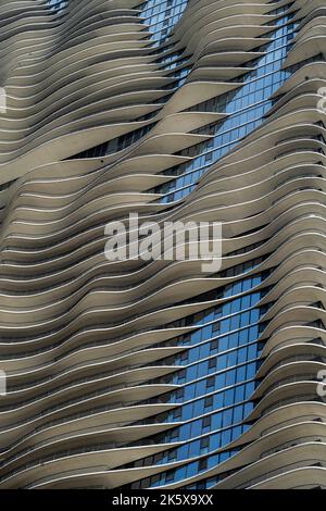 Aqua résidentiel gratte-ciel, Chicago, Illinois, États-Unis Banque D'Images