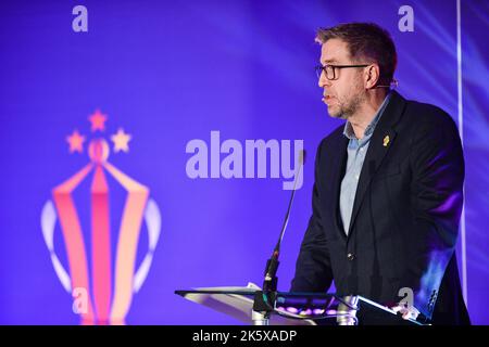 Manchester, Angleterre - 10th octobre 2022 - Mark Chapman accueille le lancement de la coupe du monde de rugby RLWC 2021 au Science Museum, Manchester, Royaume-Uni Banque D'Images