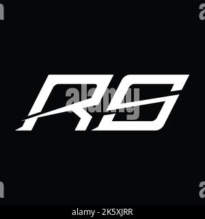 Logo RS lettre monogramme avec modèle en forme de tranche Banque D'Images