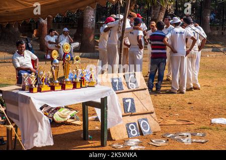 Tableau de bord du cricket à l'Oval Maidan à Mumbai / Bombay, Inde Banque D'Images