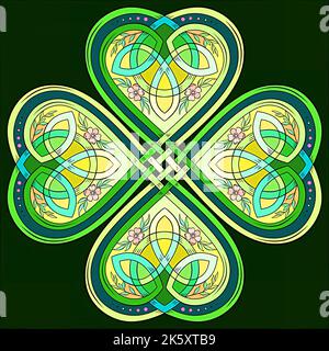 dessinez un motif avec la forme des feuilles et des fleurs avec un mélange de couleurs, vert, jaune, bleu et rose Banque D'Images