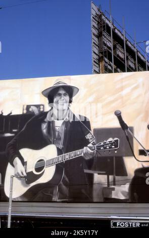 Neil Young affiche le record sur le Sunset Strip en août 1979 Banque D'Images