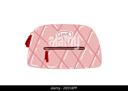 Sac rose pastel, pochette cosmétique pour femme.illustration vectorielle Illustration de Vecteur