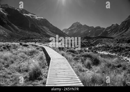 Vallée du Mont Tasman , Aoraki Parc national du Mont Cook montagne des Alpes du Sud Île du Sud Nouvelle-Zélande Banque D'Images