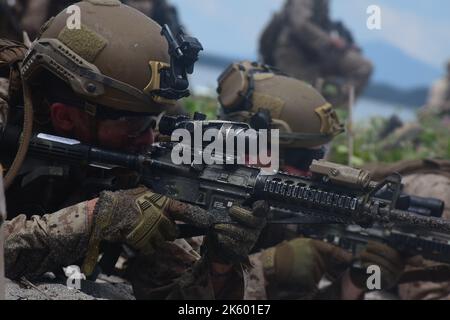 Subic, Zambales, Philippines. 9th octobre 2022. Bell Boeing V-22 Osprey-Military Free-Fall (image de crédit : © Joseph Ceriales/Pacific Press via ZUMA Press Wire) Banque D'Images