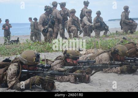 Subic, Zambales, Philippines. 9th octobre 2022. Bell Boeing V-22 Osprey-Military Free-Fall (image de crédit : © Joseph Ceriales/Pacific Press via ZUMA Press Wire) Banque D'Images