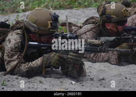 Subic, Zambales, Philippines. 9th octobre 2022. Bell Boeing V-22 Osprey-Military Free-Fall (image de crédit : © Joseph Ceriales/Pacific Press via ZUMA Press Wire) Banque D'Images