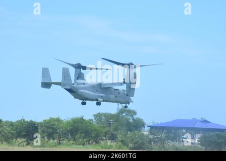 Subic, Zambales, Philippines. 9th octobre 2022. Bell Boeing V-22 Osprey-Military Free-Fall (image de crédit : © Joseph Ceriales/Pacific Press via ZUMA Press Wire) Banque D'Images