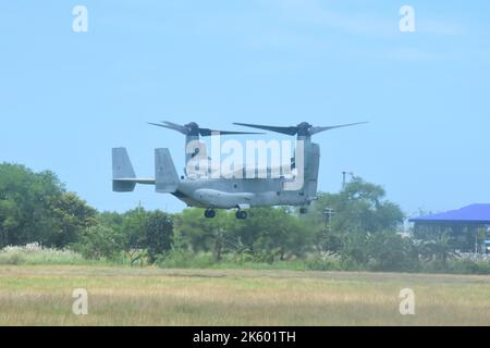 Subic, Zambales, Philippines. 9th octobre 2022. Bell Boeing V-22 Osprey-Military Free-Fall (image de crédit : © Joseph Ceriales/Pacific Press via ZUMA Press Wire) Banque D'Images