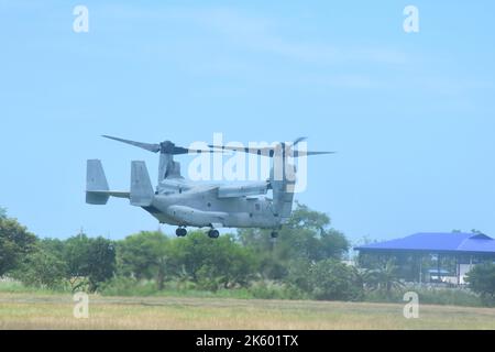 Subic, Zambales, Philippines. 9th octobre 2022. Bell Boeing V-22 Osprey-Military Free-Fall (image de crédit : © Joseph Ceriales/Pacific Press via ZUMA Press Wire) Banque D'Images