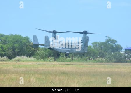 Subic, Zambales, Philippines. 9th octobre 2022. Bell Boeing V-22 Osprey-Military Free-Fall (image de crédit : © Joseph Ceriales/Pacific Press via ZUMA Press Wire) Banque D'Images