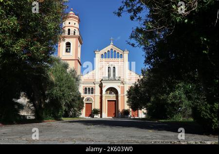 Conca dei Marini - Chiesa di San Pancrazio dal sagrato Banque D'Images