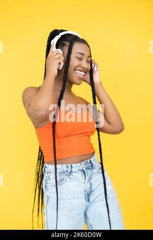 ecouteurs de musique préférée pour femme Banque D'Images