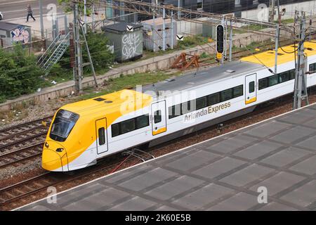 STOCKHOLM, Suède - 24 août 2018 : train Arlanda Express à Stockholm. Le train relie l'aéroport le plus achalandé au pays (Arlanda) avec capital city Banque D'Images