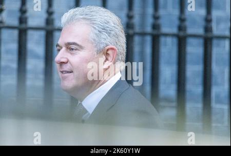 Londres, Royaume-Uni. 11th octobre 2022. Brandon Lewis, Lord Chancelier et secrétaire d'État à la Justice, arrive à une réunion du Cabinet au 10 Downing Street London. Crédit : Ian Davidson/Alay Live News Banque D'Images