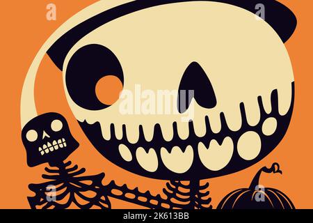 Un paysage effrayant d'Halloween - la bonne idée pour les annonces d'Halloween Illustration de Vecteur