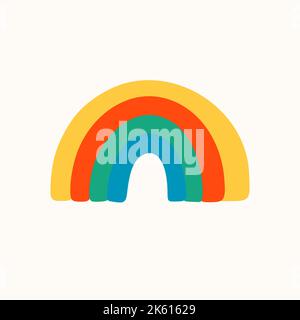 rainbow sticker pour un média social, faisant un blog ou vlog vecteur illustration plate. Ensemble d'icônes de dessin animé pour la création de contenu Internet Illustration de Vecteur