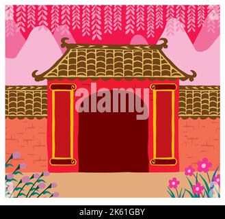 GRAPHIQUE CHINOIS, LUNAR NOUVEL AN, NOUVEL AN CHINOIS, ILLUSTRATION GRAPHIQUE Banque D'Images