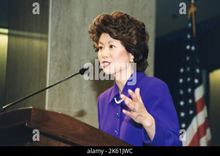 Bureau du Secrétaire - cérémonie de bienvenue de la Secrétaire Elaine Chao Banque D'Images