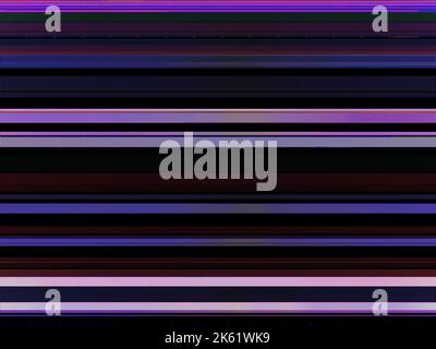 bande analogique glitch vhs bruit lignes violettes noires Banque D'Images