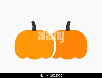 Deux citrouilles orange. Illustration vectorielle. Illustration de Vecteur