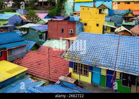 Kampung Warna-Warni Jodipan, le village coloré de Malang Banque D'Images