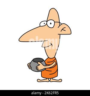 mignon clipart de moine sur la version de dessin animé, illustration vectorielle Illustration de Vecteur