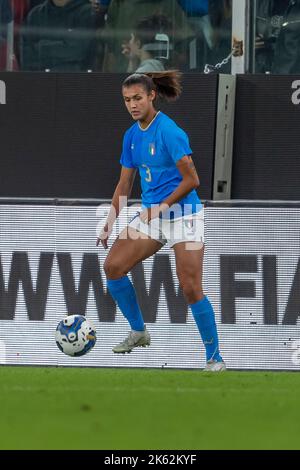 Genova, Italie. 10th octobre 2022. Federica Cafferata (femmes d'Italie) pendant la coupe du monde de qualification Fifa ' Womens 2023 round friendly match' match entre les femmes d'Italie 0-1 Brésil femmes au stade Luigi Ferraris de 10 octobre 2022 à Gênes, en Italie. Crédit : AFLO Co. Ltd./Alay Live News Banque D'Images