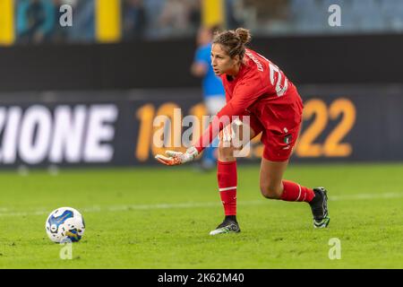 Genova, Italie. 10th octobre 2022. Francesca Durante (femmes d'Italie) pendant la coupe du monde de qualification Fifa ' Womens 2023 round friendly match' entre match entre les femmes d'Italie 0-1 Brésil femmes au stade Luigi Ferraris sur 10 octobre 2022 à Gênes, en Italie. Crédit : AFLO Co. Ltd./Alay Live News Banque D'Images