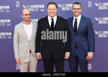 Darren Aronofsky, Brendan Fraser et Samuel D.Hunter, The Whale - UK Premiere, BFI London film Festival, Southbank Center, Royal Festival Hall, Londres Banque D'Images