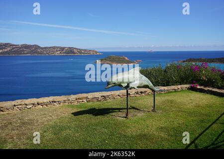 San Teodoro, Sardaigne, Italie. Capo Coda Cavallo. Village et station de Punta est Banque D'Images