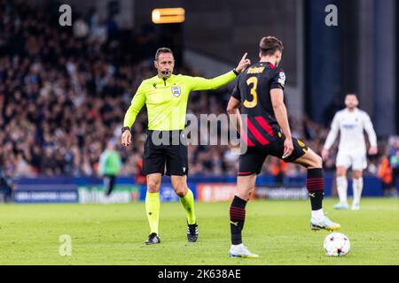 Copenhague, Danemark. 11th octobre 2022. Arbitre Artur Dias vu lors du match de l'UEFA Champions League entre le FC Copenhague et Manchester City à Parken à Copenhague. (Crédit photo : Gonzales photo/Alamy Live News Banque D'Images