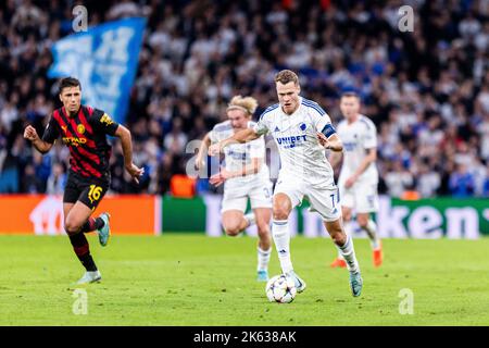 Copenhague, Danemark. 11th octobre 2022. Viktor Claesson (7) du FC Copenhague vu lors du match de la Ligue des champions de l'UEFA entre le FC Copenhague et Manchester City à Parken à Copenhague. (Crédit photo : Gonzales photo/Alamy Live News Banque D'Images