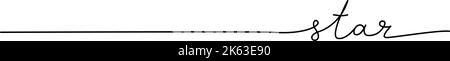 Mot en étoile - ligne continue avec mot. Dessin minimaliste de l'illustration de phrase. Illustration de Vecteur