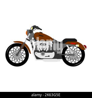 Une icône de moto sur fond blanc. Conception plate Illustration de Vecteur