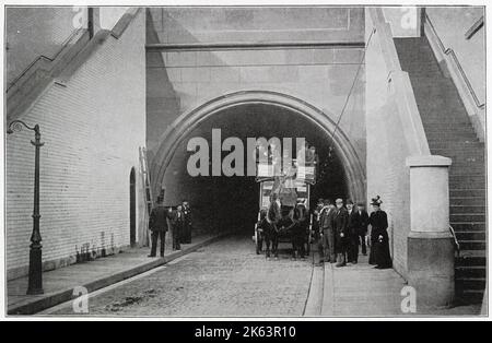 L'entrée du tunnel de Blackwall, Londres, reliant Blackwall à East Greenwich. Banque D'Images