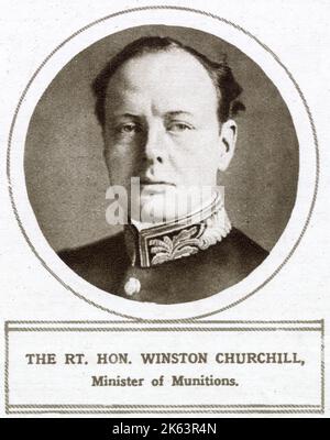 Winston Churchill (1874 - 1965), pendant la première Guerre mondiale Churchill a été ministre des munitions plus tard a servi comme Premier ministre du Royaume-Uni de 1940 à 1945, pendant la Seconde Guerre mondiale. Banque D'Images