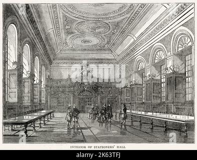 Nouvel intérieur du Stationers' Hall, Ludgate Hill, Londres. Banque D'Images