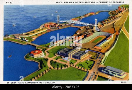 Chicago World's Fair 1933 - vue aérienne du parc des expositions Banque D'Images