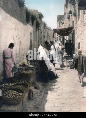 C. Marché 1900 à Bethléem, Terre Sainte, la Palestine, Israël Banque D'Images