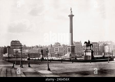 Photographie du XIXe siècle : Trafalgar Square, Londres Banque D'Images