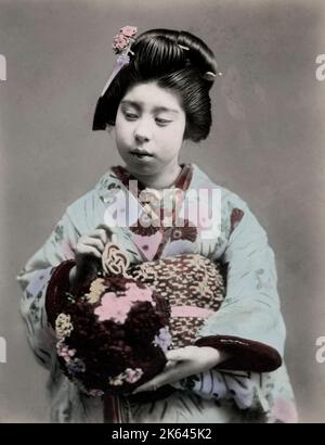 c.1880's Japon - portrait d'une geisha Banque D'Images