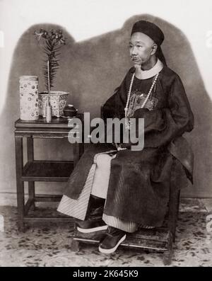 Li Hongzhang, Chine, vers 1890 Li Hongzhang était un politisé, diplomate et général pendant la fin de la dynastie Qing., parfois connu sous le nom de comte Li. Banque D'Images