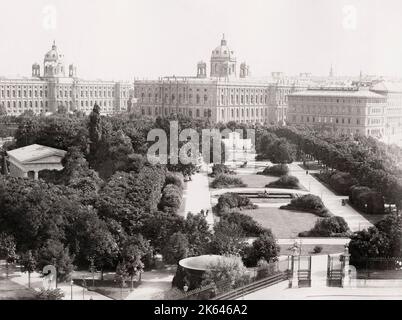 Photo du XIXe siècle : le Volksgarten est un parc public du premier arrondissement de Vienne, en Autriche. Le jardin, qui fait partie du palais Hofburg, a été aménagé par Ludwig Remy en 1821. Banque D'Images