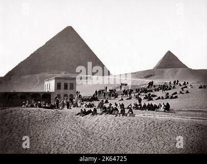 Régiment de l'armée britannique au Sphinx, Egypte, c.1880 . Banque D'Images