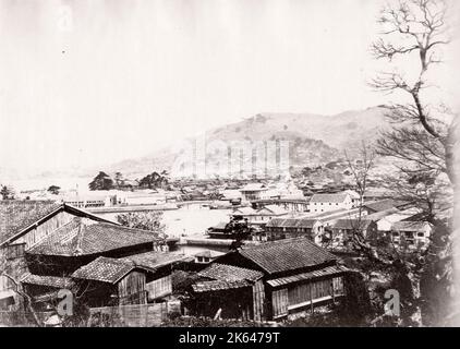 1870's Japon - vue de Nagasaki - du magazine 'l'extrême Orient' Banque D'Images